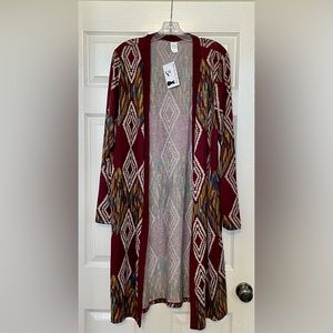 Women’s Sunshine and Rodeos Western Print Long Cardigan Size 2X
